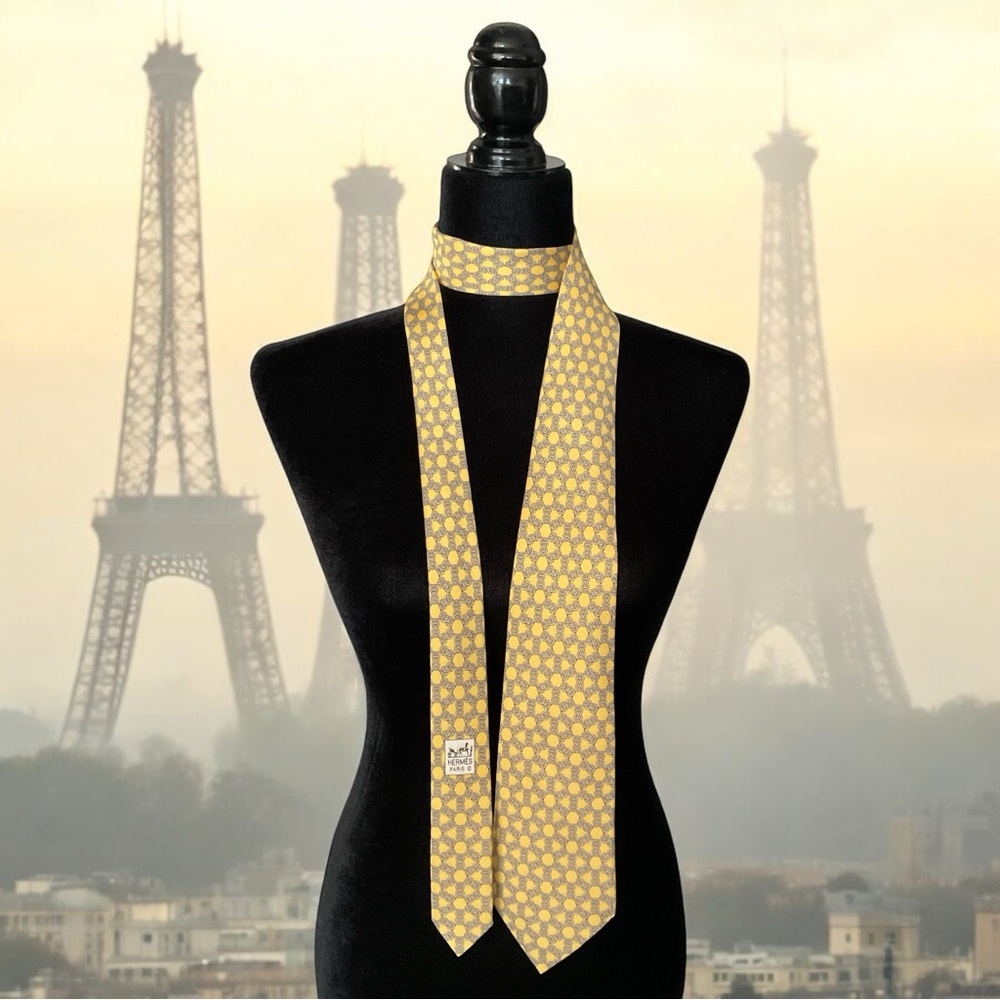 💖 Hermès Paris Chain Link 100% Silk Tie 💖